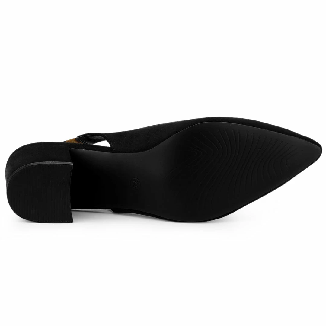 Allegra K Shoes Women's Pointed Toe Block Heel Pumps Slingback Heels 36 Allegra K Shoes Women's Pointed Toe Block Heel Pumps Slingback Heels