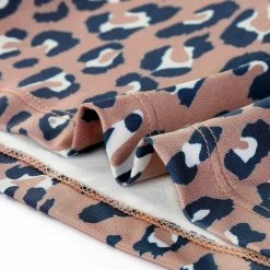 Allegra K Women's Animal Print Top Short Sleeve Pleated U-neck Knit Leopard T-shirt