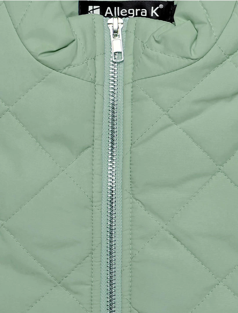 Allegra K Woman Zip Up Front Stand Collar Slant Pockets Quilted Padded Vest Women 28 Allegra K Woman Zip Up Front Stand Collar Slant Pockets Quilted Padded Vest Women