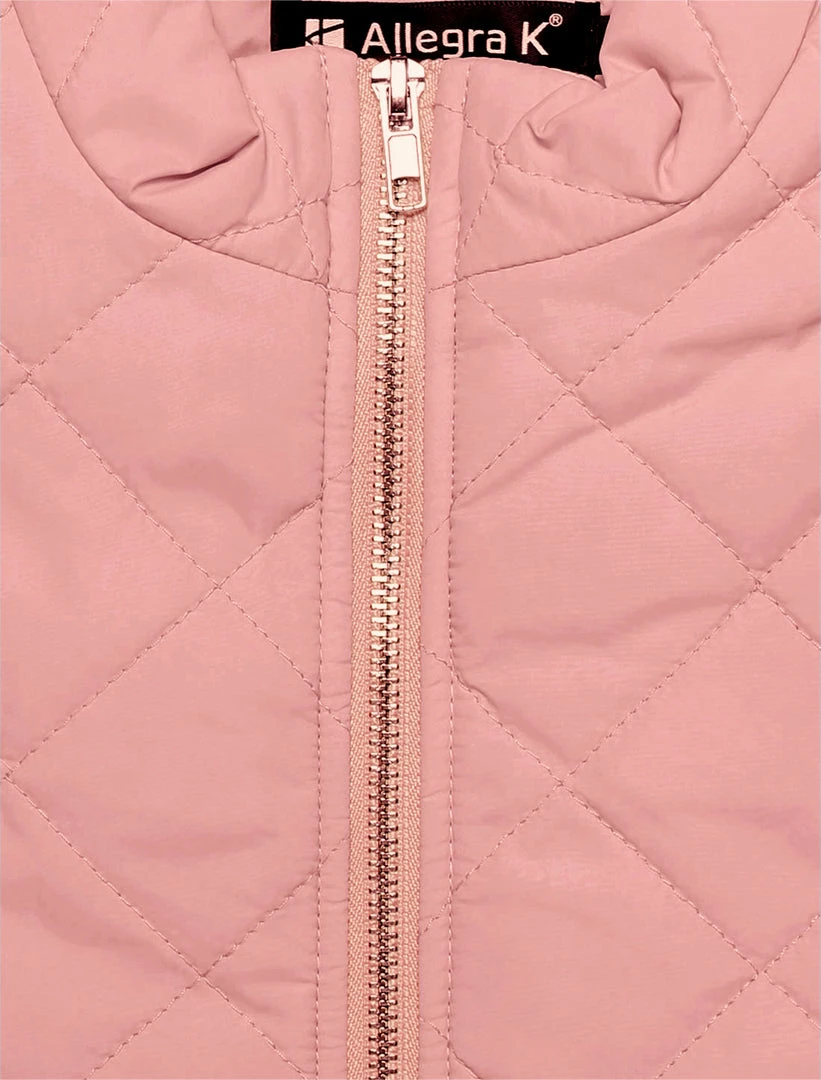 Allegra K Woman Zip Up Front Stand Collar Slant Pockets Quilted Padded Vest Women 22 Allegra K Woman Zip Up Front Stand Collar Slant Pockets Quilted Padded Vest Women