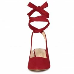 Allegra K Women's Point Toe Kitten Heels Lace Up Pumps Shoes 32 Allegra K Women's Point Toe Kitten Heels Lace Up Pumps Shoes