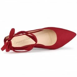 Allegra K Women's Point Toe Kitten Heels Lace Up Pumps Shoes 34 Allegra K Women's Point Toe Kitten Heels Lace Up Pumps Shoes