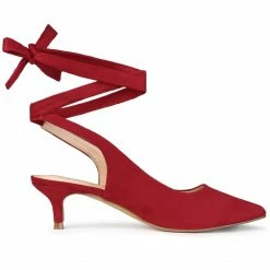 Allegra K Women's Point Toe Kitten Heels Lace Up Pumps Shoes 36 Allegra K Women's Point Toe Kitten Heels Lace Up Pumps Shoes