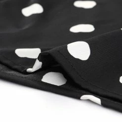 Allegra K Women's Retro Polka Dots Tie Waist Split Midi Skirt