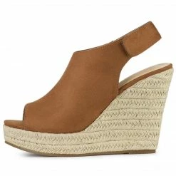 Allegra K Women's Espadrille Platform Heeled Wedges Sandals Shoes