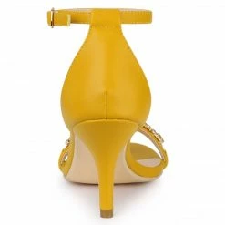 Allegra K Women's Rhinestone Stiletto Heels Ankle Strap Heeled Sandals Shoes