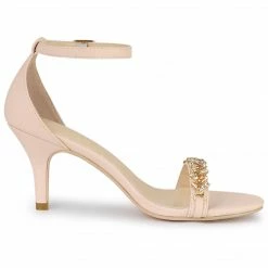 Allegra K Women's Rhinestone Stiletto Heels Ankle Strap Heeled Sandals Shoes