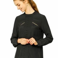 Allegra K Women's Embroidery Floral Peasant Blouse Crew Neck Boho Shirts Tops