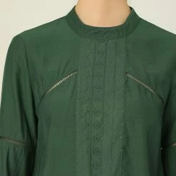 Allegra K Women's Embroidery Floral Peasant Blouse Crew Neck Boho Shirts Tops