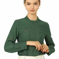 Allegra K Women's Embroidery Floral Peasant Blouse Crew Neck Boho Shirts Tops