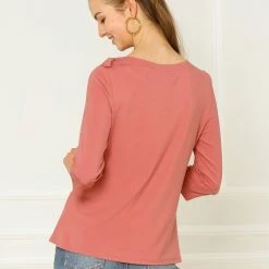 Allegra K Women's Slim Fit Bow Tie Neck 3/4 Sleeves Work Elegant Knit Top 24 Allegra K Women's Slim Fit Bow Tie Neck 3/4 Sleeves Work Elegant Knit Top