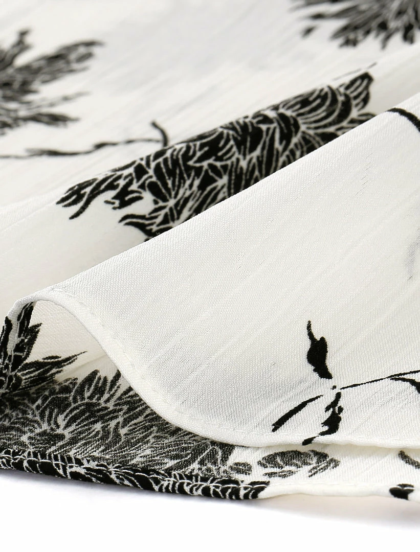 Allegra K Women's Long Sleeve Tie V Neck Chrysanthemum Floral Print Top 9 Allegra K Women's Long Sleeve Tie V Neck Chrysanthemum Floral Print Top