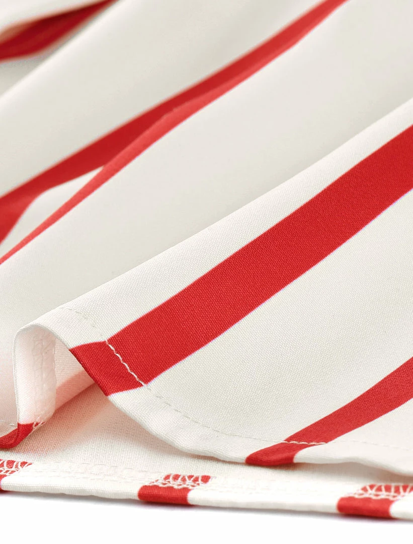 Allegra K Women's Stripes Button Front Elastic Back A Line Midi Skirt 44 Allegra K Women's Stripes Button Front Elastic Back A Line Midi Skirt