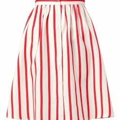 Allegra K Women's Stripes Button Front Elastic Back A Line Midi Skirt 100 Allegra K Women's Stripes Button Front Elastic Back A Line Midi Skirt