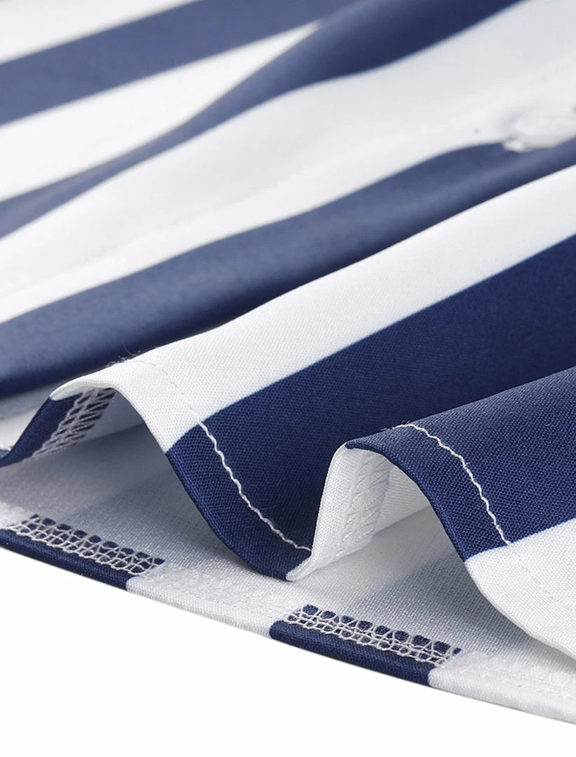 Allegra K Women's Stripes Button Front Elastic Back A Line Midi Skirt 38 Allegra K Women's Stripes Button Front Elastic Back A Line Midi Skirt