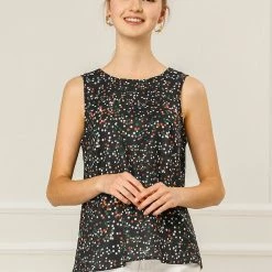 Allegra K Women's Sleeveless Bow Back Polka Dots Top 12 Allegra K Women's Sleeveless Bow Back Polka Dots Top