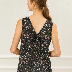 Allegra K Women's Sleeveless Bow Back Polka Dots Top 14 Allegra K Women's Sleeveless Bow Back Polka Dots Top