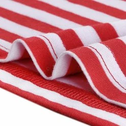 Allegra K Women's Long Sleeve Peter Pan Striped Top Clothing