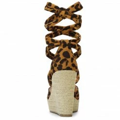 Allegra K Women's Lace Up Espadrilles Wedges Sandals Shoes