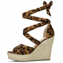 Allegra K Women's Lace Up Espadrilles Wedges Sandals Shoes