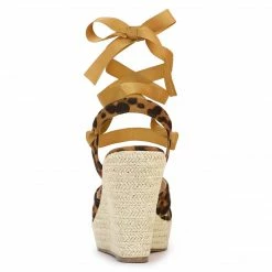 Allegra K Shoes Women's Espadrille Platform Lace Up Wedges Sandals