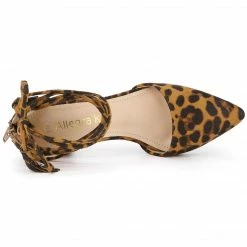 Allegra K Women's Pointed Toe Block Heels Lace Up Pumps Shoes