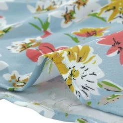 Allegra K Women's Floral Halter Smocked Waist Sleeveless A-Line Dress