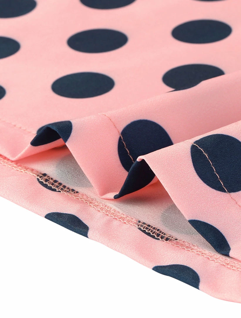 Allegra K Women 3/4 Sleeves Contrast Collar Polka Dots Blouse Tops 32 Allegra K Women 3/4 Sleeves Contrast Collar Polka Dots Blouse Tops