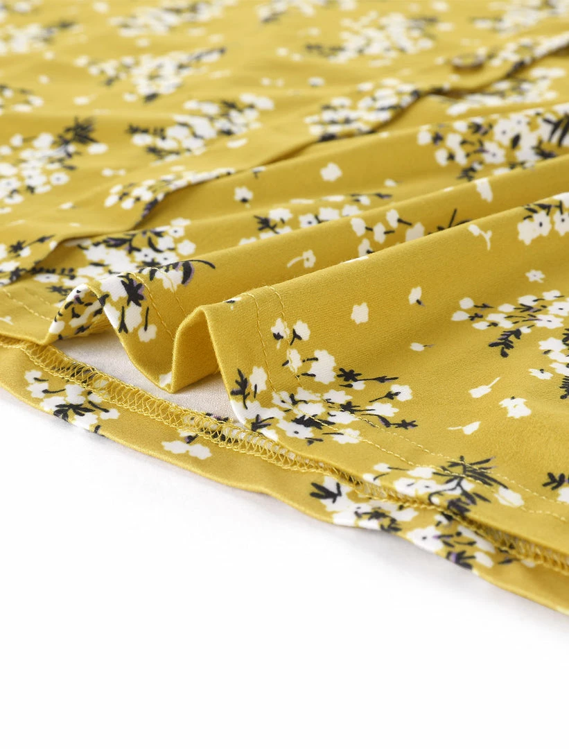 Allegra K Women's Floral Short Sleeve Summer Casual Ruffle Tie Waist Dress 14 Allegra K Women's Floral Short Sleeve Summer Casual Ruffle Tie Waist Dress