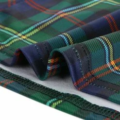 Allegra K Women Round Neck Sleeveless Plaids Mini A Line Dress