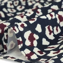 Women Allegra K Leopard Keyhole Neck Long Sleeve Dress