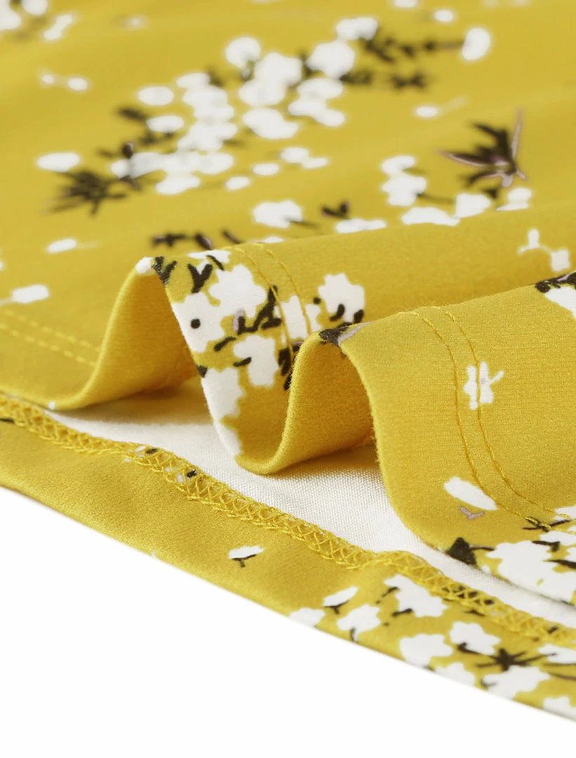 Allegra K Women's V Neck 3/4 Sleeve Belted Floral Prints Dress 14 Allegra K Women's V Neck 3/4 Sleeve Belted Floral Prints Dress