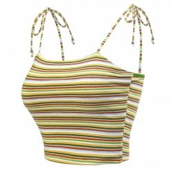 Allegra K Rainbow Striped Summer Cami Crop Top
