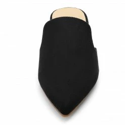 Allegra K Women's Pointed Toe Flat Slides Mules Shoes