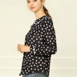 Allegra K Ruffle Peter Pan Collar Long Sleeve Sweet Casual Blouse 125 Allegra K Ruffle Peter Pan Collar Long Sleeve Sweet Casual Blouse