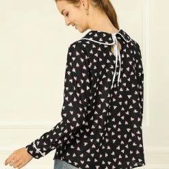 Allegra K Ruffle Peter Pan Collar Long Sleeve Sweet Casual Blouse 126 Allegra K Ruffle Peter Pan Collar Long Sleeve Sweet Casual Blouse