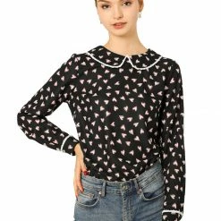 Allegra K Ruffle Peter Pan Collar Long Sleeve Sweet Casual Blouse 122 Allegra K Ruffle Peter Pan Collar Long Sleeve Sweet Casual Blouse