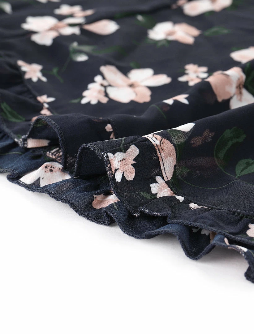 Allegra K Women's Casual Ruffle 3/4 Sleeve Floral Print Chiffon Blouse 32 Allegra K Women's Casual Ruffle 3/4 Sleeve Floral Print Chiffon Blouse