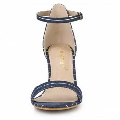 Allegra K Women's Stripe Ankle Strap Stiletto Heel Sandals 25 Allegra K Women's Stripe Ankle Strap Stiletto Heel Sandals