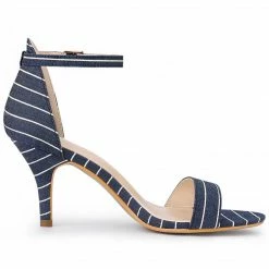 Allegra K Women's Stripe Ankle Strap Stiletto Heel Sandals 29 Allegra K Women's Stripe Ankle Strap Stiletto Heel Sandals