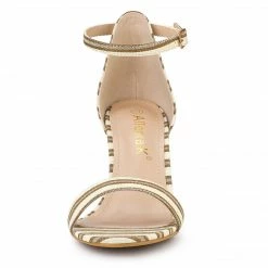 Allegra K Women's Stripe Ankle Strap Stiletto Heel Sandals 18 Allegra K Women's Stripe Ankle Strap Stiletto Heel Sandals