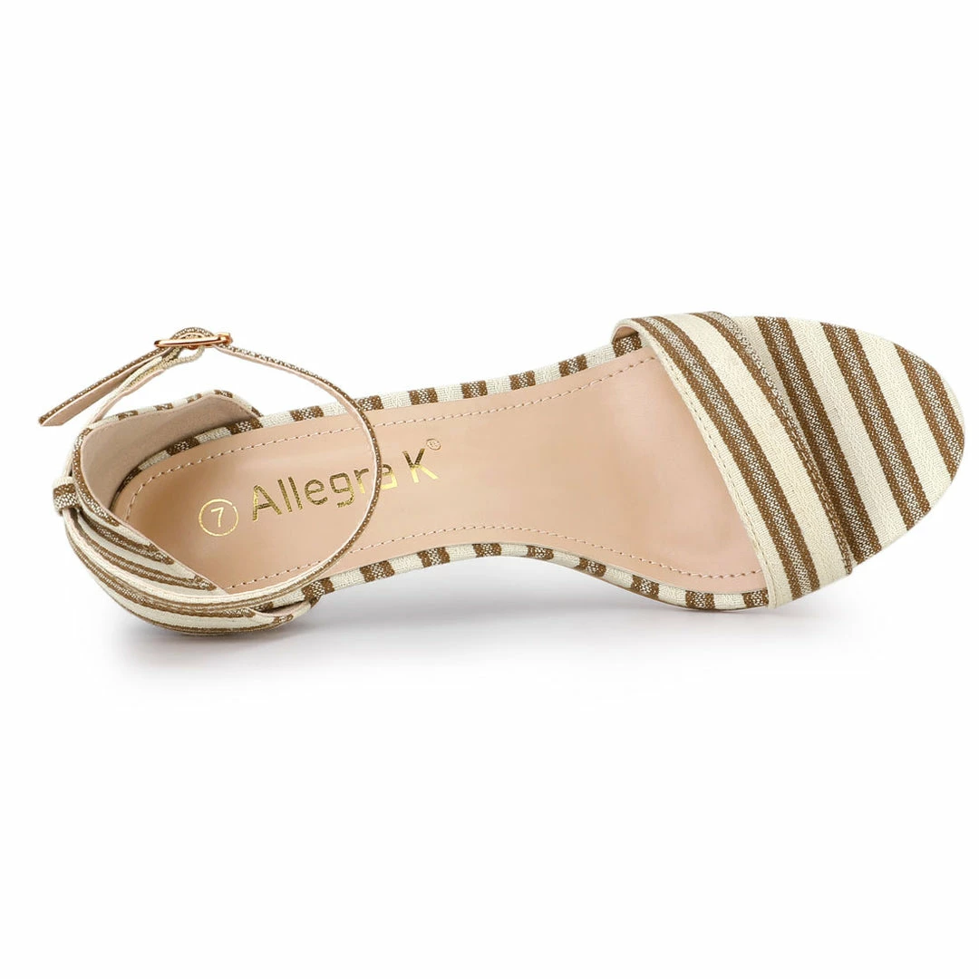 Allegra K Women's Stripe Ankle Strap Stiletto Heel Sandals 7 Allegra K Women's Stripe Ankle Strap Stiletto Heel Sandals