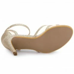 Allegra K Women's Glitter Ankle Strap Stiletto Heels Sandals