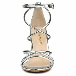 Allegra K Women's Open Toe Strappy Straps Stiletto Heel Sandals