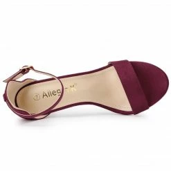Allegra K Shoes Women's Suede Ankle Strap High Stiletto Heels Sandals