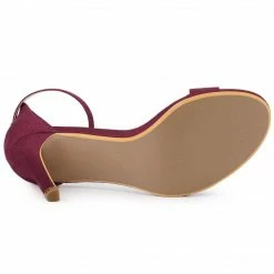 Allegra K Shoes Women's Suede Ankle Strap High Stiletto Heels Sandals