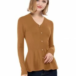 Allegra K Smocked Waist Peplum Pullover Jumper Women