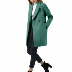 Allegra K Double Breasted Notched Lapel Coat With Raglan Sleeves 156 Allegra K Double Breasted Notched Lapel Coat With Raglan Sleeves
