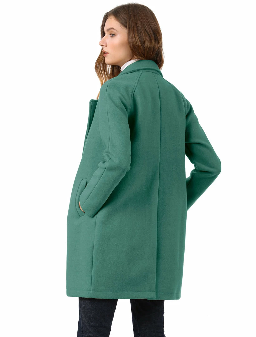 Allegra K Double Breasted Notched Lapel Coat With Raglan Sleeves 77 Allegra K Double Breasted Notched Lapel Coat With Raglan Sleeves