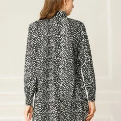 Allegra K Women's Loose Tie Neck Leopard Shift Dress 14 Allegra K Women's Loose Tie Neck Leopard Shift Dress